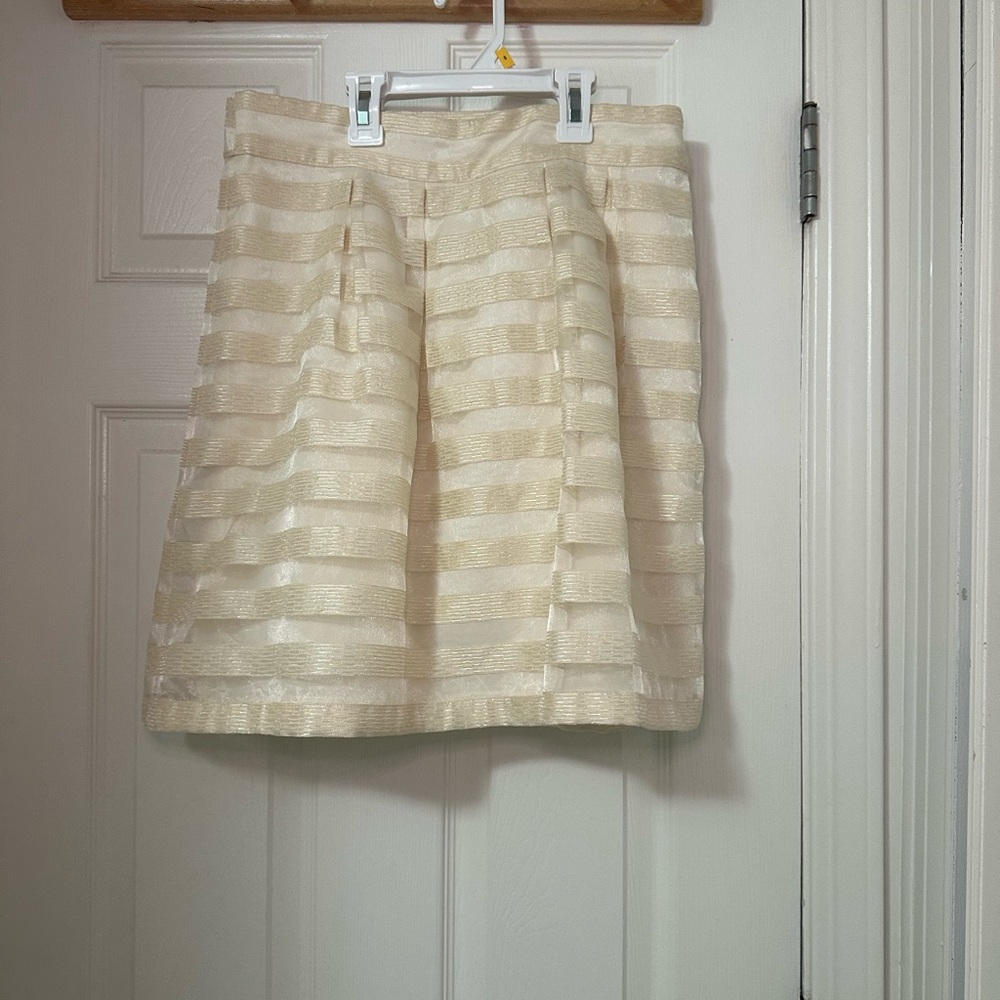 Cream Bubble Skirt with Ruffled Tiered Design for Cocktail Occasion